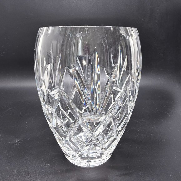 Ceska Vase Leaded Crystal With Diamond & Fan Pattern 6" Floral Table Size JJ3823 - Picture 1 of 9